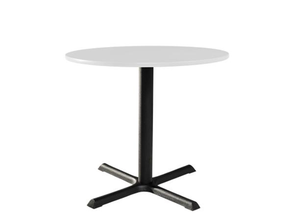 CECA-040 | 36" Round Cafe Table w/ Standard Black Base, White Top -- Trade Show Furniture Rental